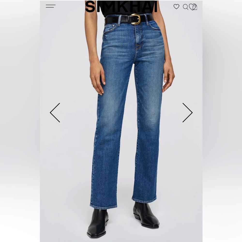 NWT Jonathan Simkhai Liam Straight leg high waist relaxed fit Denim Jean